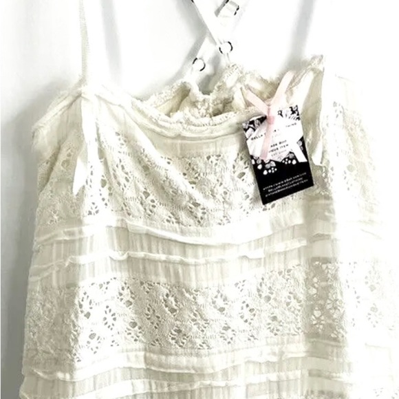 Intimately Free People Sundress M Juniors Natural Lace Cruise Wedding Beach $98 - Picture 3 of 13